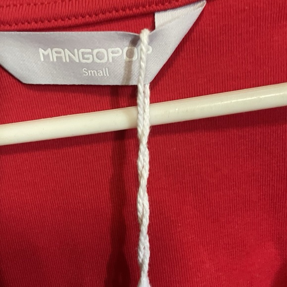 NWTS Mangopop S Small Red Long Sleeve Bodysuit V Neck 32 Bust Stretch‎ - Picture 2 of 5